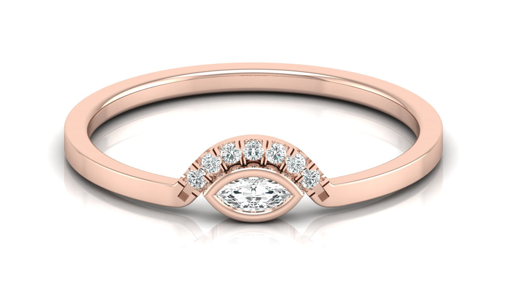 0.04+0.05 Ct Round + Marq Diamond Ring