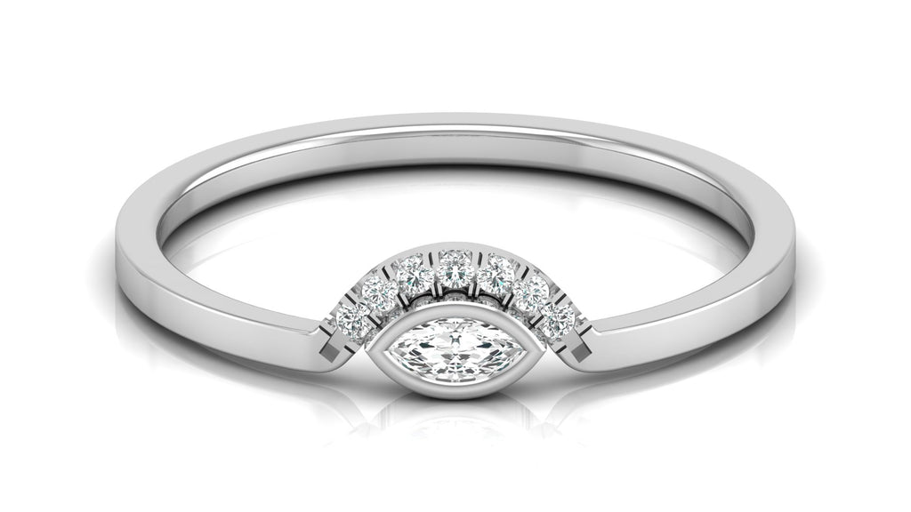 0.04+0.05 Ct Round + Marq Diamond Ring