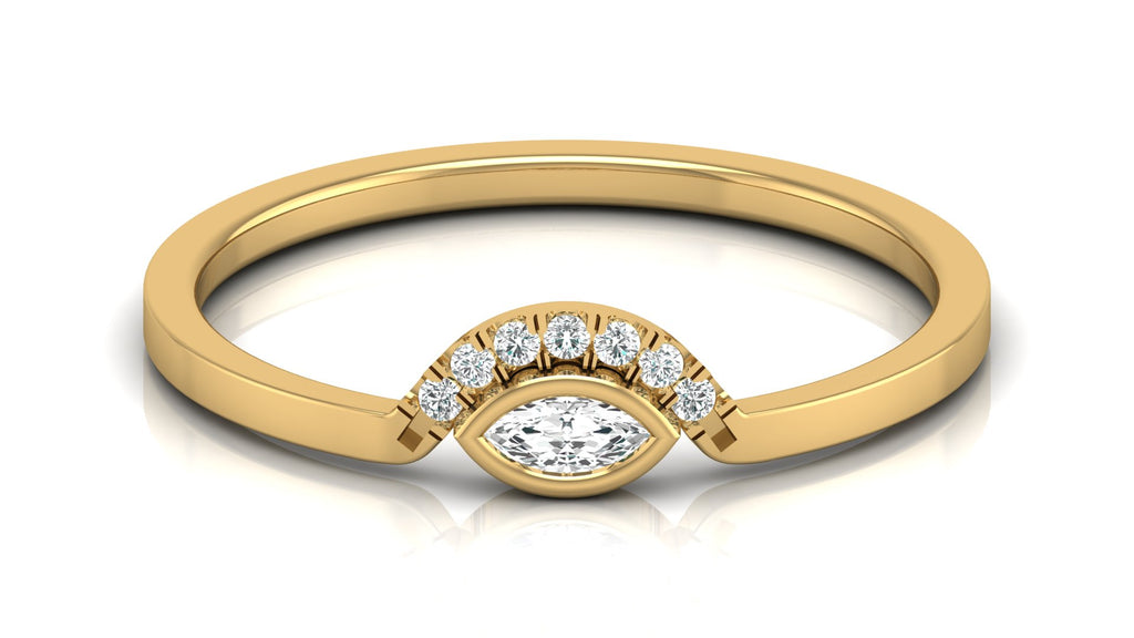 0.04+0.05 Ct Round + Marq Diamond Ring