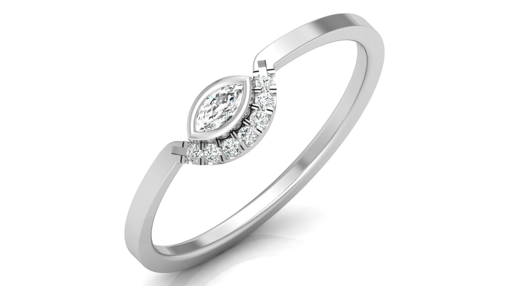 0.04+0.05 Ct Round + Marq Diamond Ring