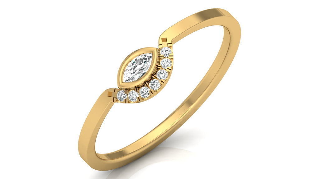 0.04+0.05 Ct Round + Marq Diamond Ring