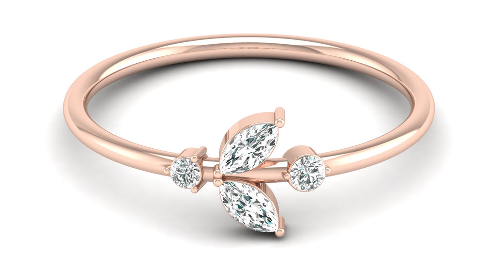 0.15 Ct Round + marq Diamond Ring