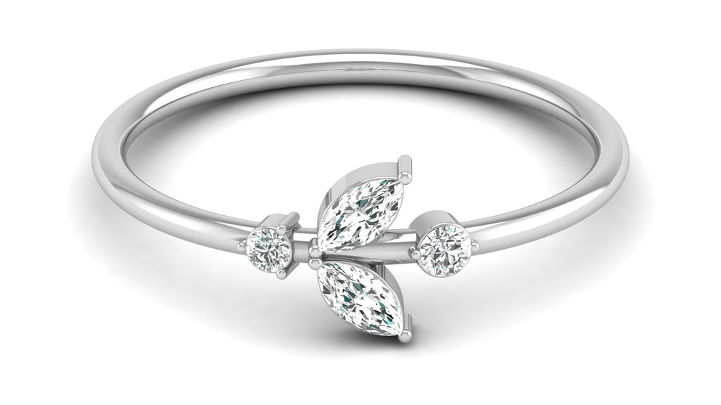 0.15 Ct Round + marq Diamond Ring