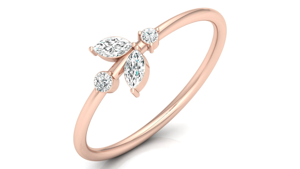 0.15 Ct Round + marq Diamond Ring