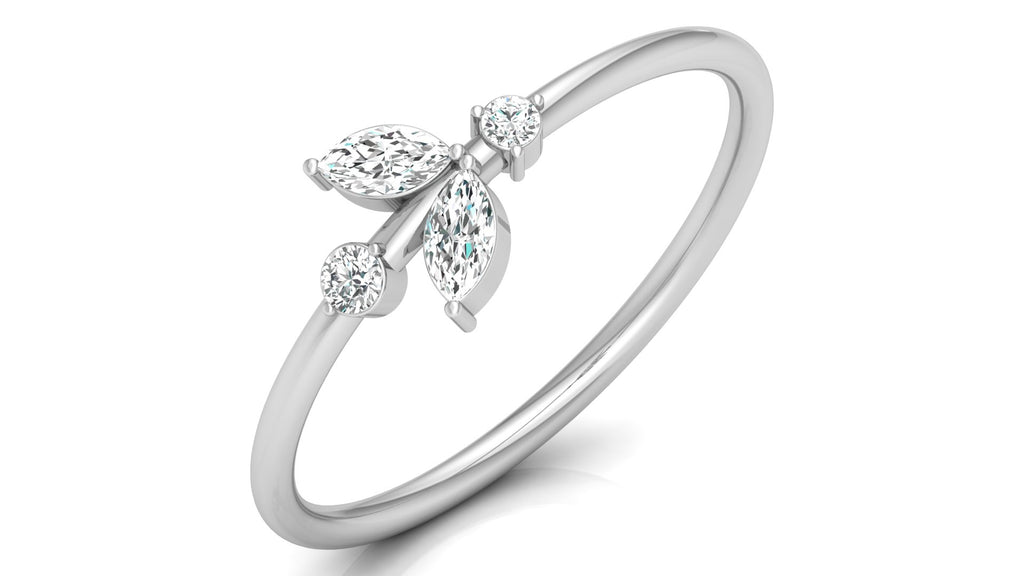 0.15 Ct Round + marq Diamond Ring