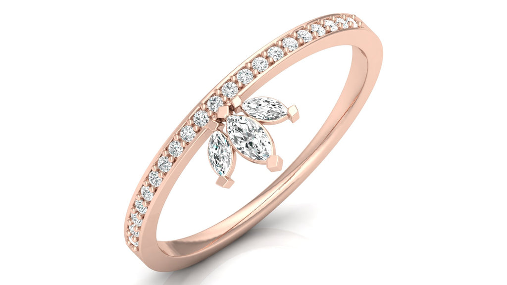0.08 + 0.09 Ct Round + Marq Diamond Ring
