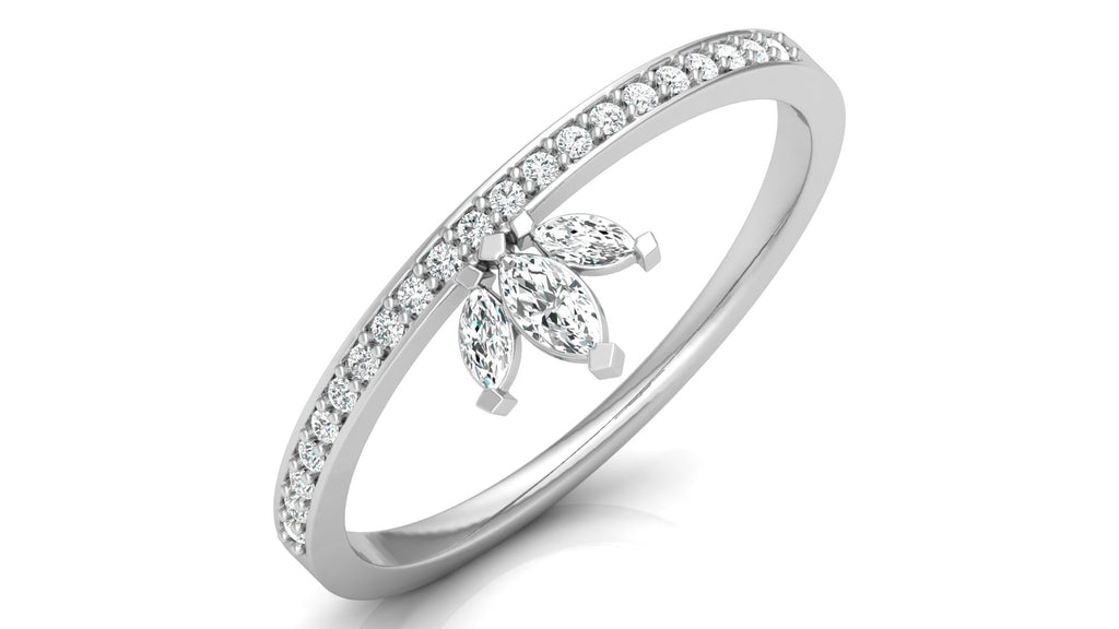 0.08 + 0.09 Ct Round + Marq Diamond Ring