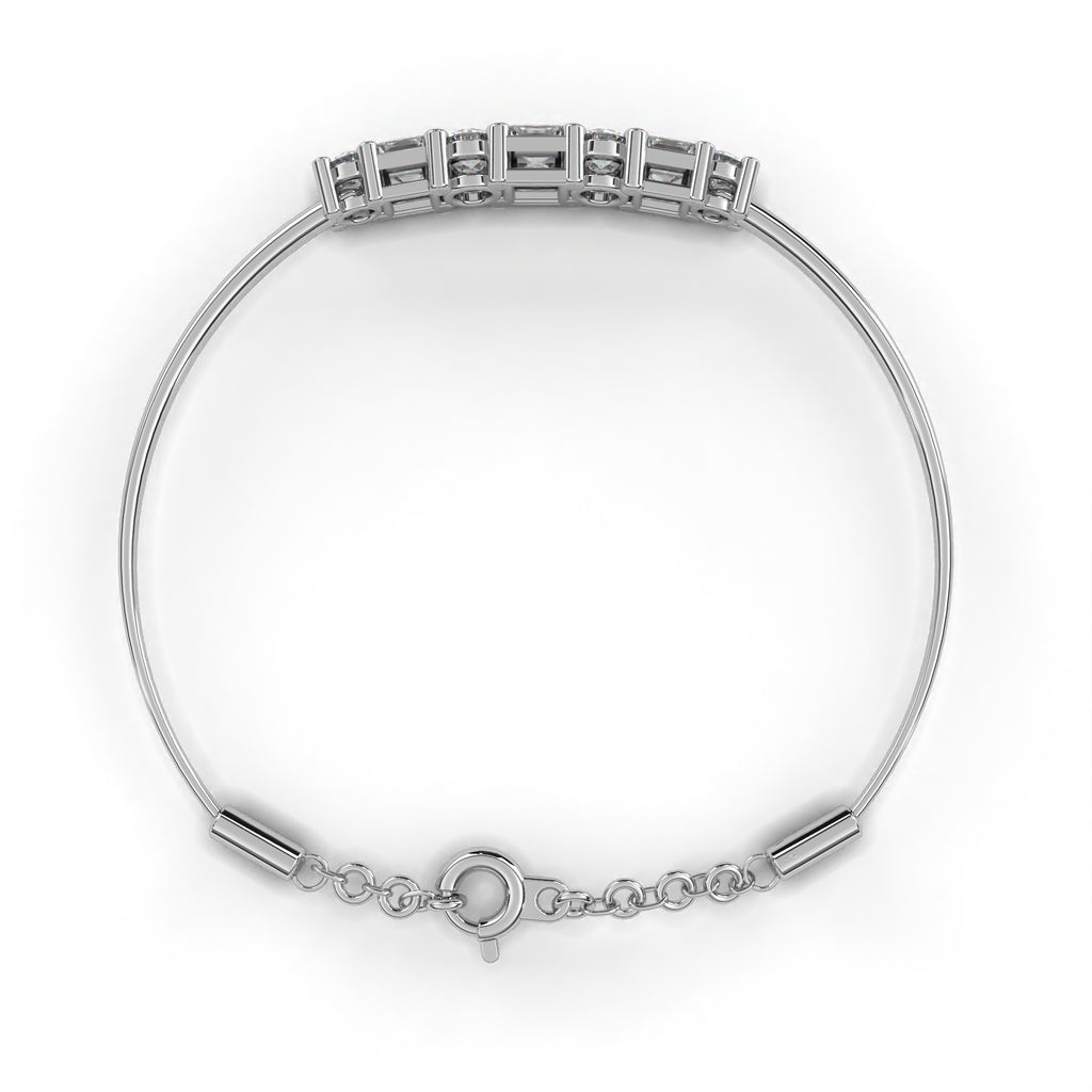Premium Round + Princess Diamond Bracelet – Elegant Diamond-Studded Gold Bracelet