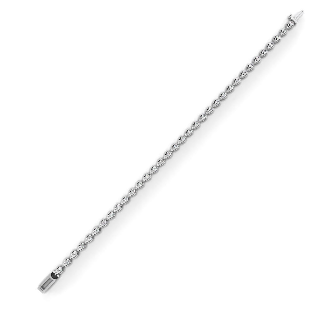 Premium Round Diamond Bracelet – Leaf Pattern Design with Solitaire Diamond in Gold