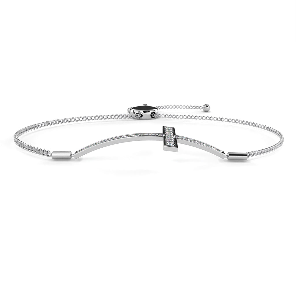 Premium Round Diamond Bracelet – Plus Sign Design with Diamonds in Gold