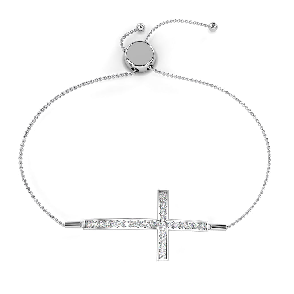 Premium Round Diamond Bracelet – Plus Sign Design with Diamonds in Gold