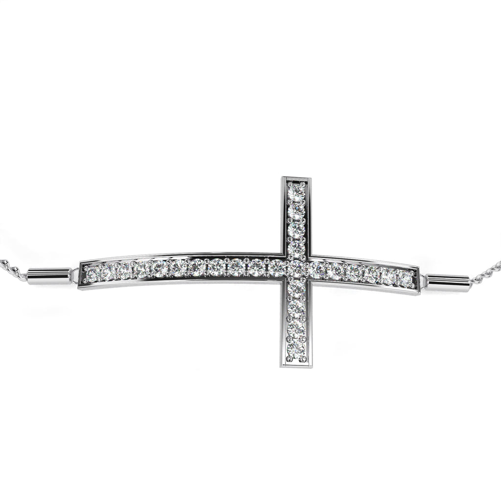 Premium Round Diamond Bracelet – Plus Sign Design with Diamonds in Gold
