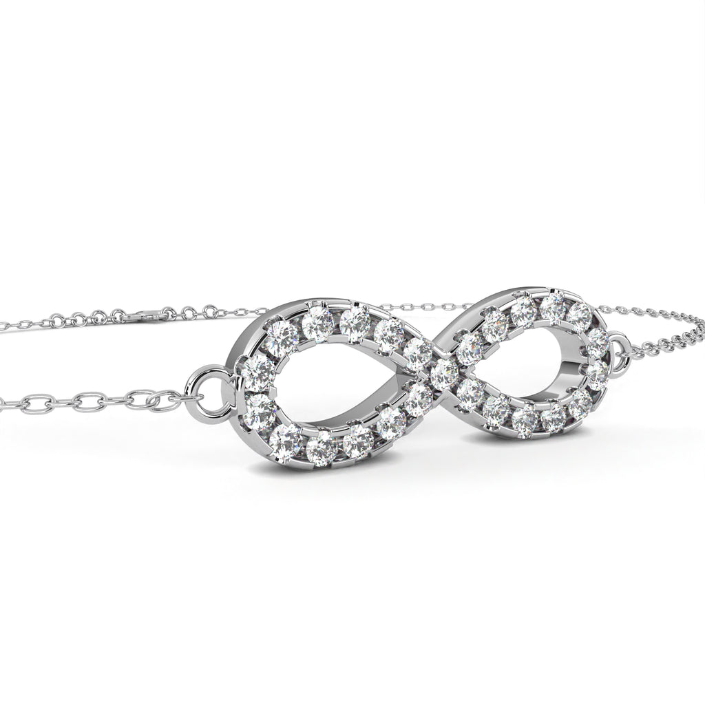 Premium Round Diamond Bracelet – Chain Type with Infinity Sign and Diamonds in Gold