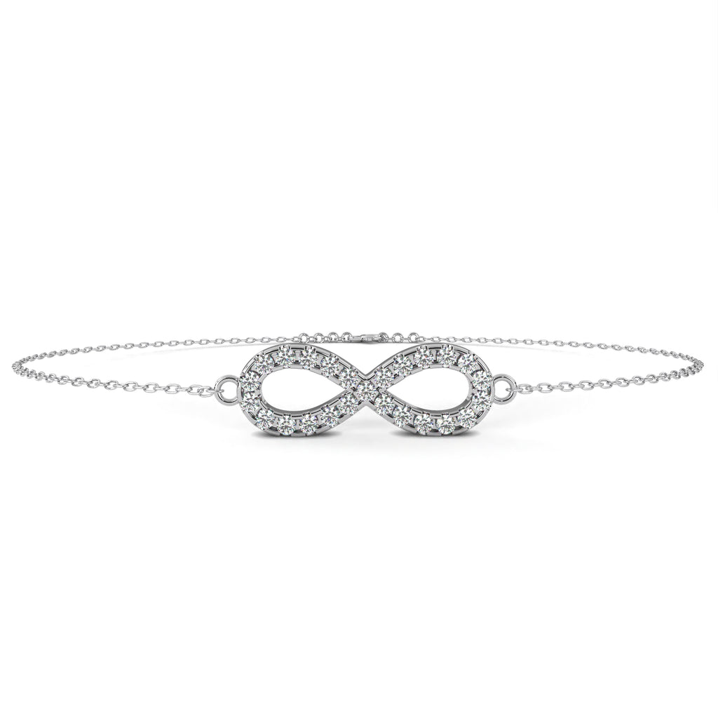 Premium Round Diamond Bracelet – Chain Type with Infinity Sign and Diamonds in Gold