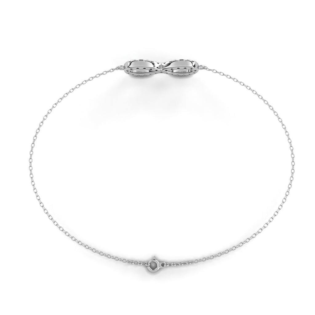 Premium Round Diamond Bracelet – Chain Type with Infinity Sign and Diamonds in Gold