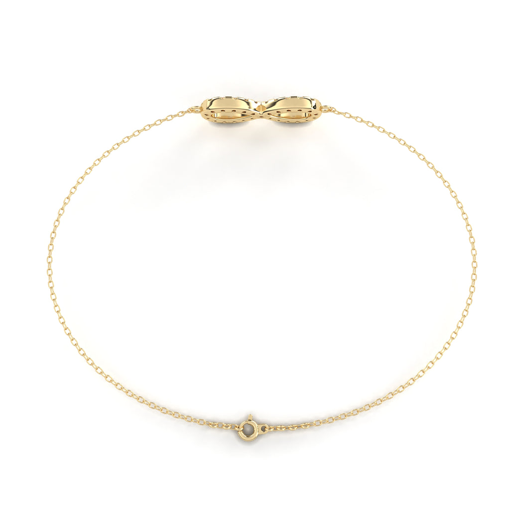Premium Round Diamond Bracelet – Chain Type with Infinity Sign and Diamonds in Gold