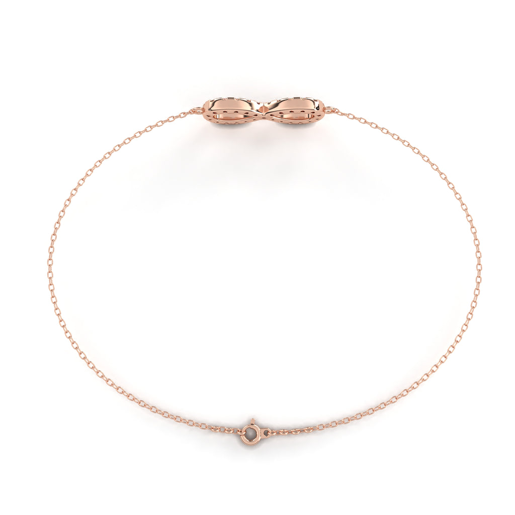 Premium Round Diamond Bracelet – Chain Type with Infinity Sign and Diamonds in Gold