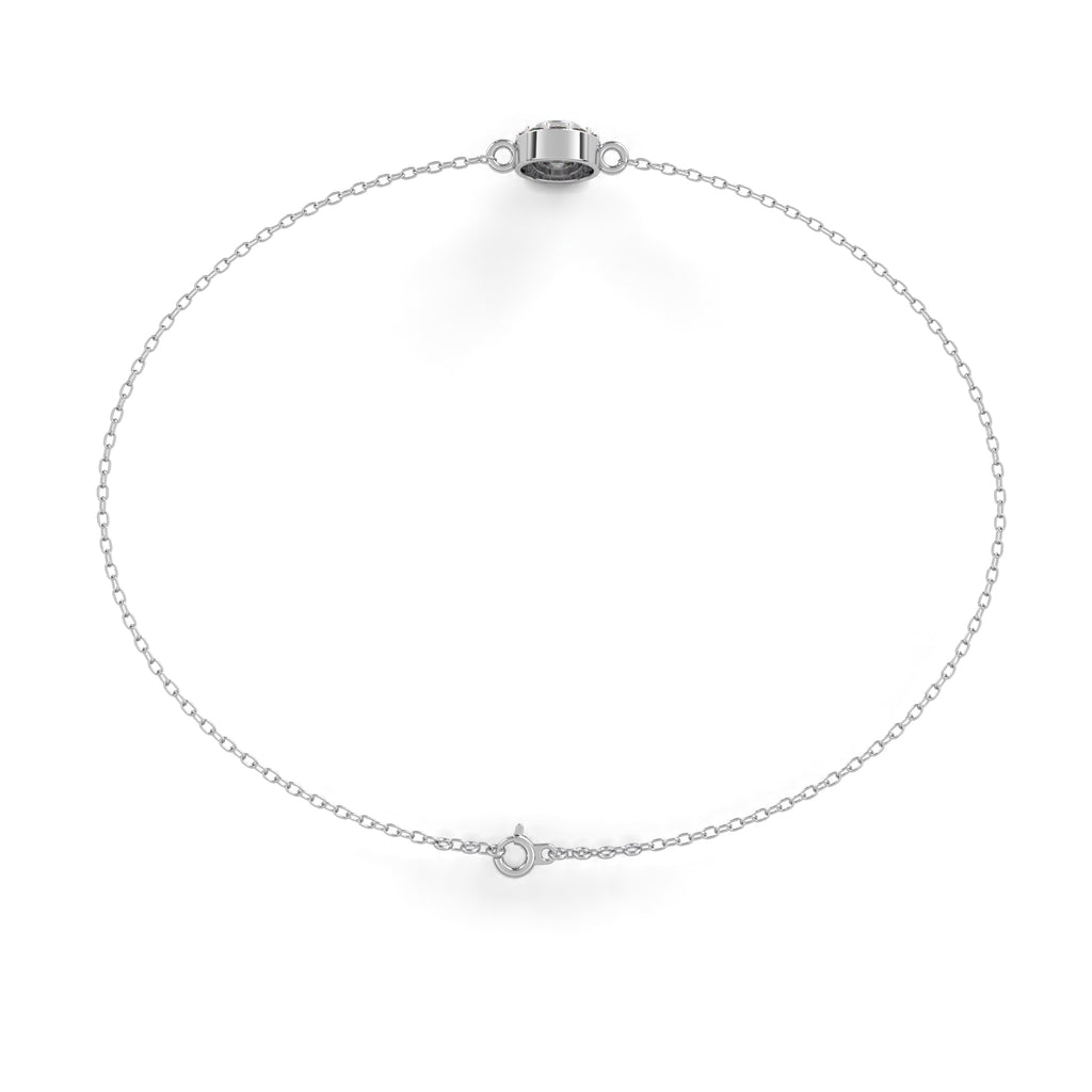 Premium Round Diamond Bracelet – Chain Type Gold-Plated with Circular Design and Diamonds