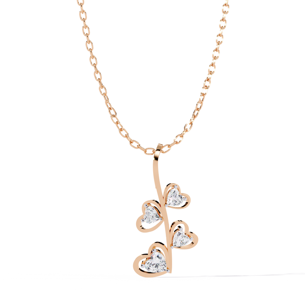 Nature-inspired heart lab grown diamond pendant online India at best rates