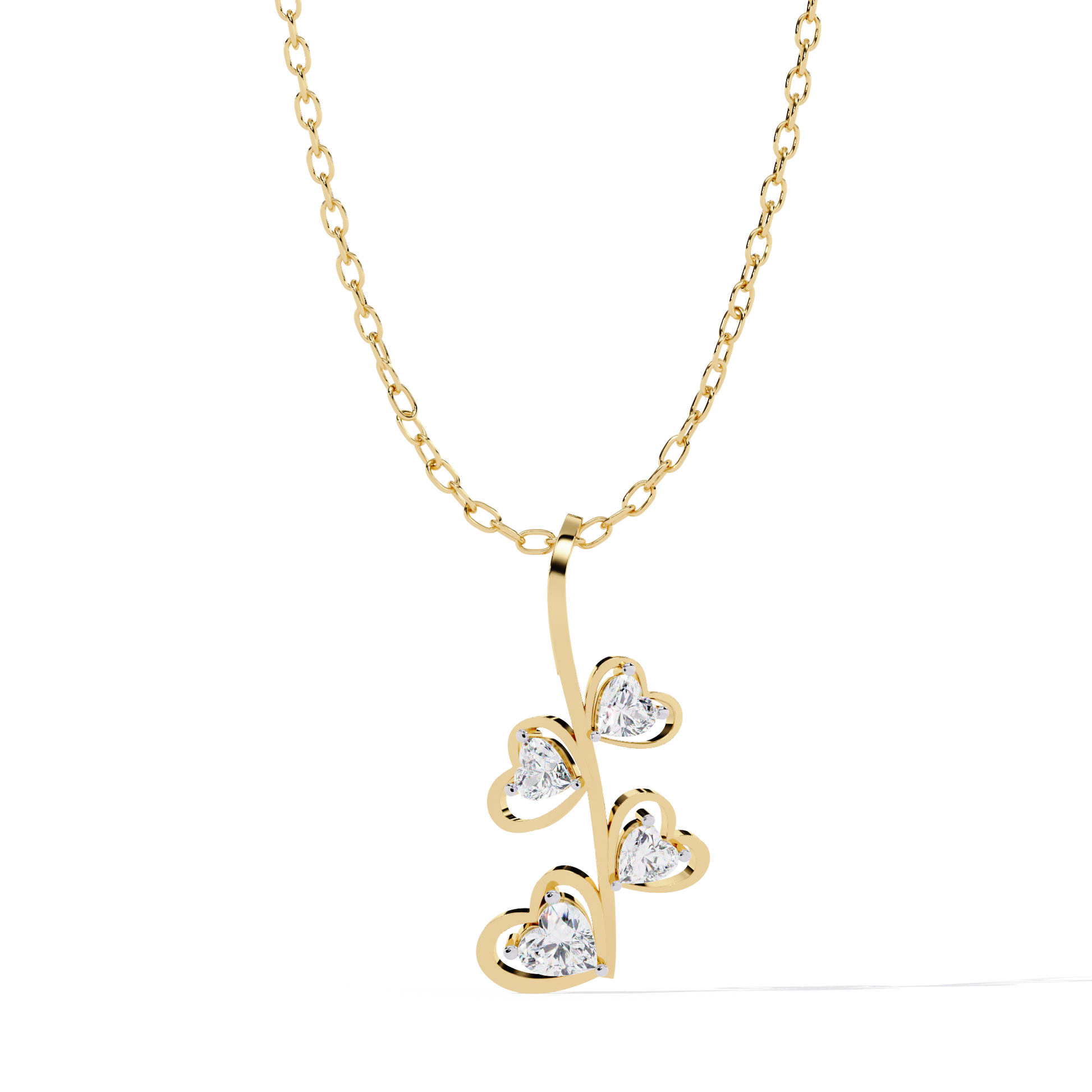 Heart vine lab grown diamond pendant for women in India Online