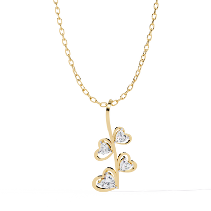 Heart vine lab grown diamond pendant for women in India Online