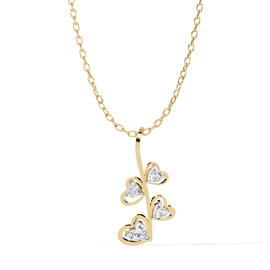 Heart vine lab grown diamond pendant for women in India Online