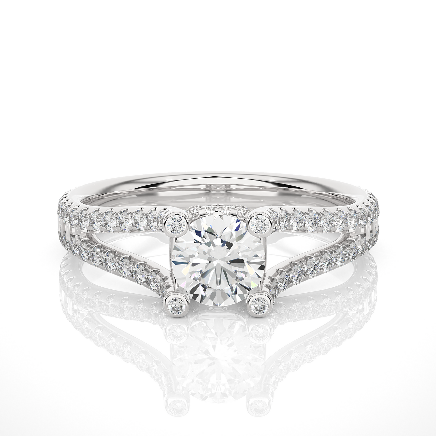 0.5+0.55 Ct Round Diamond Ring