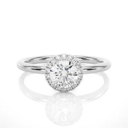 0.09+0.4 Ct Round Diamond Ring