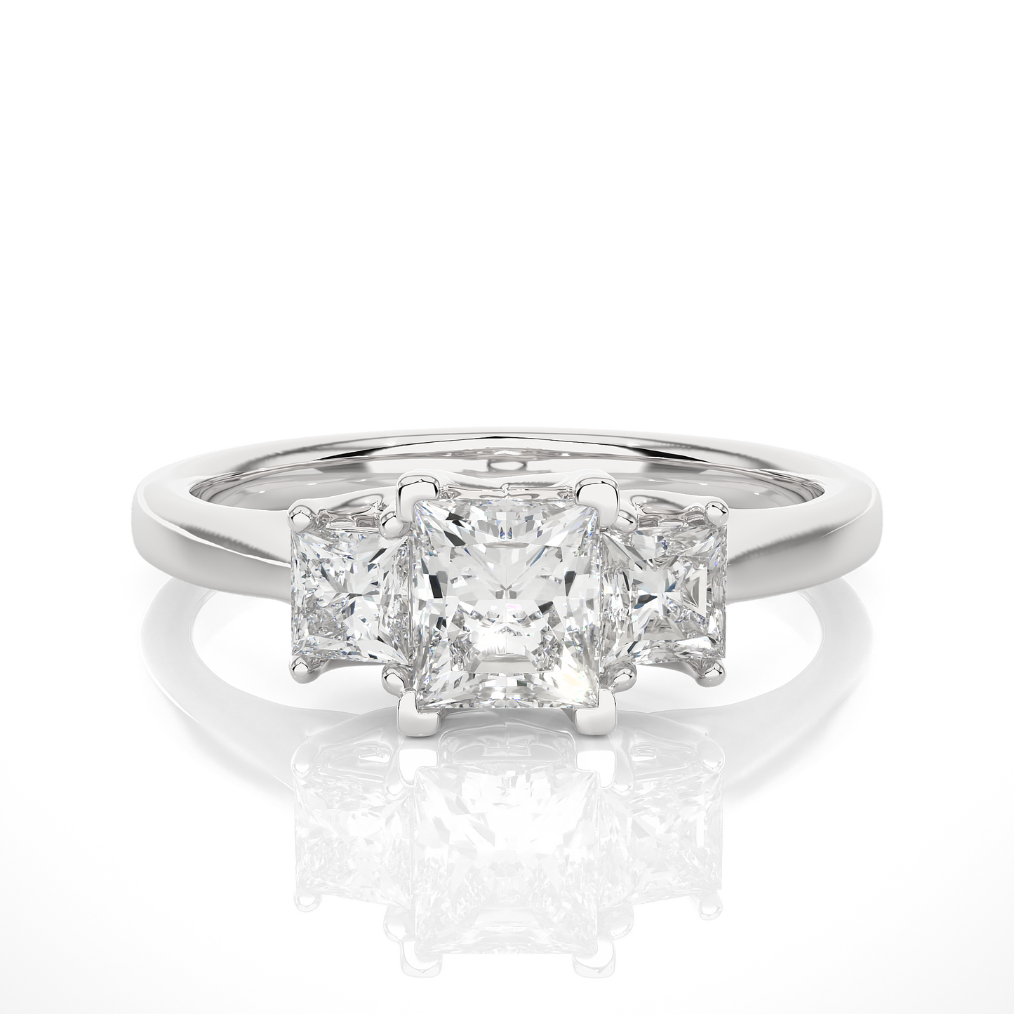 0.39 + 0.6 Ct  Princess Diamond Ring