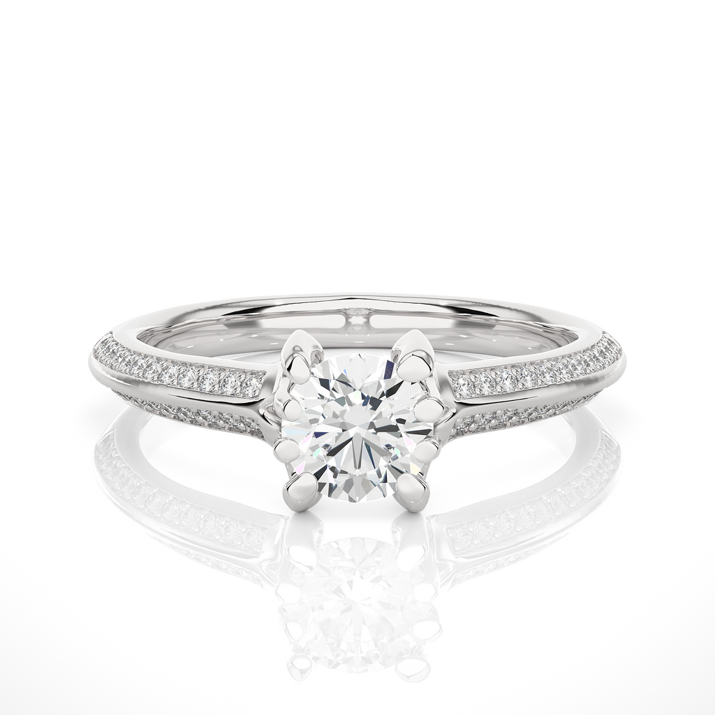 0.7+0.13 Ct Round Diamond Ring