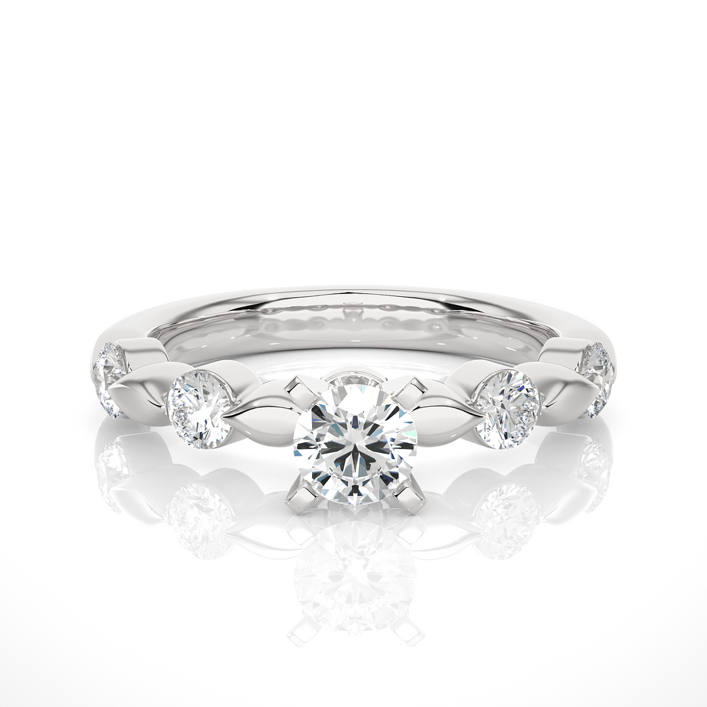 0.4+0.49 Ct Round Diamond Ring