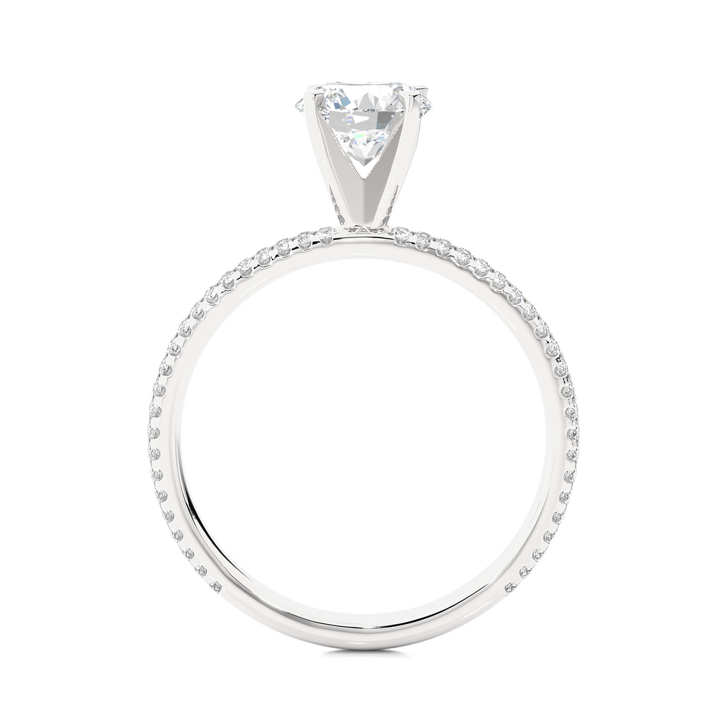 Dazzling Round Solitaire with glittering band