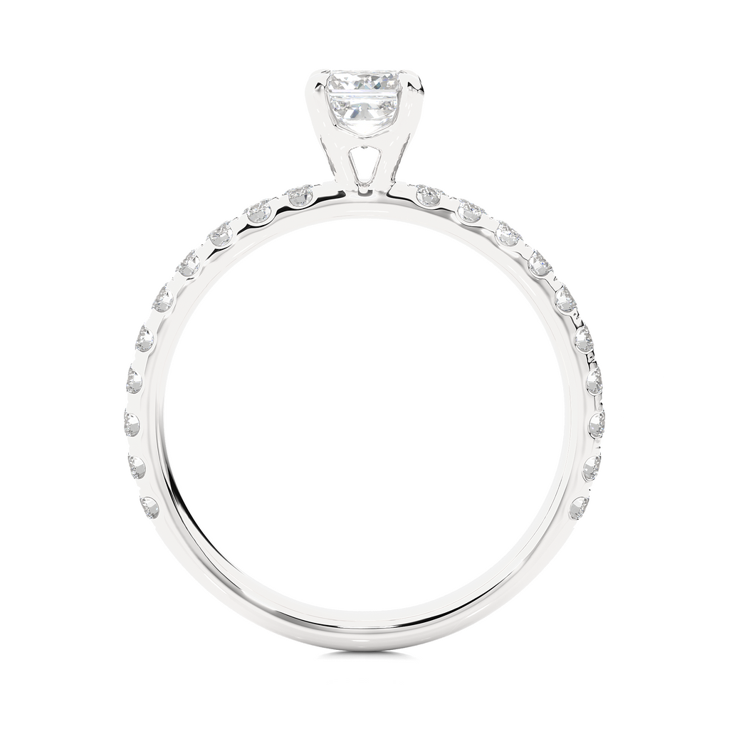 0.6+0.44  Ct Princess + Round Diamond Ring