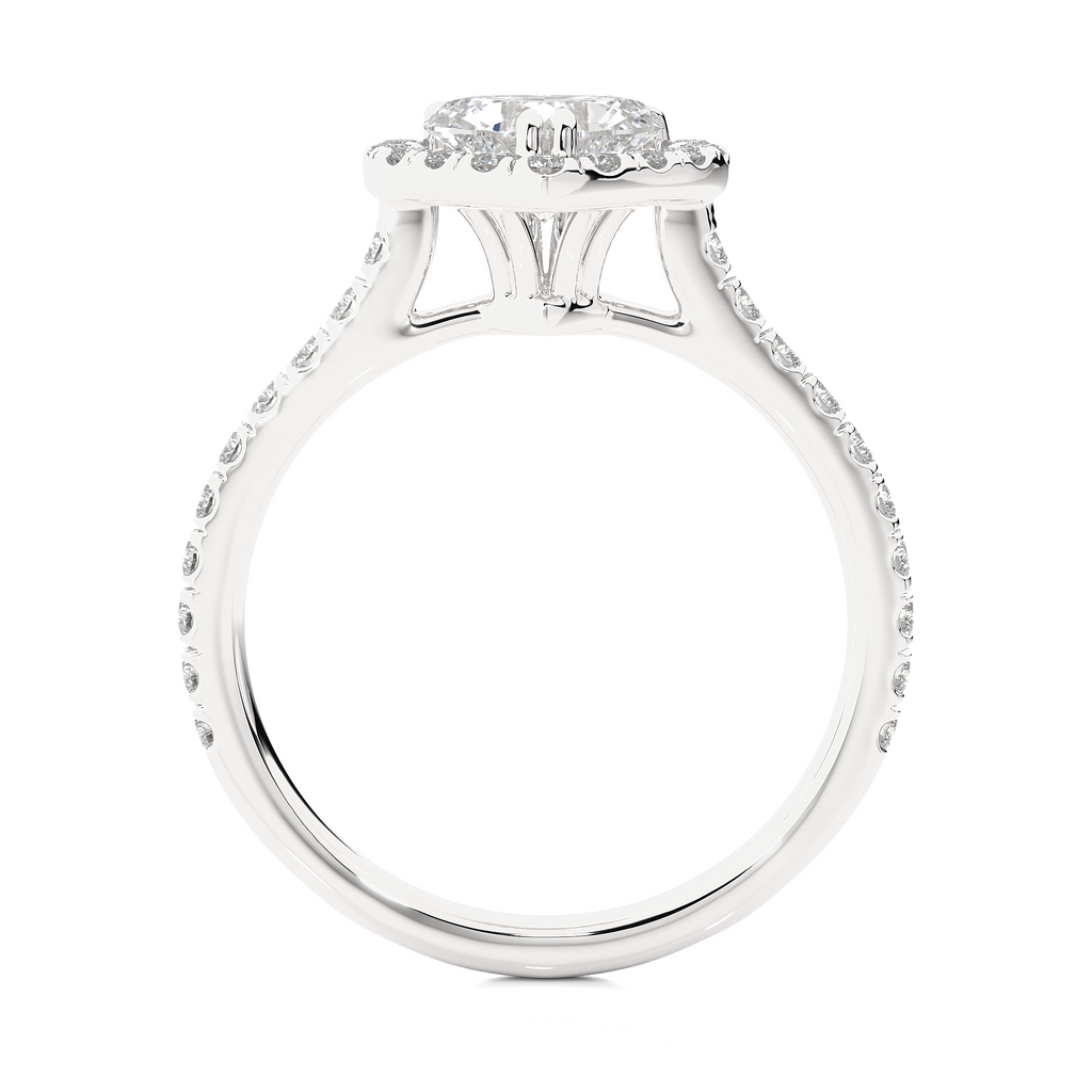 0.51+0.8 Ct Round + Heart Diamond Ring