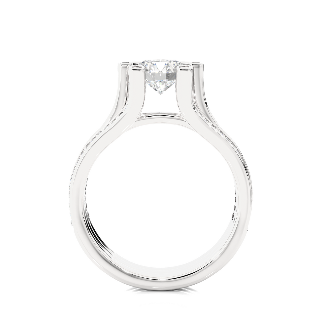 1+0.44 Ct Round Diamond Ring