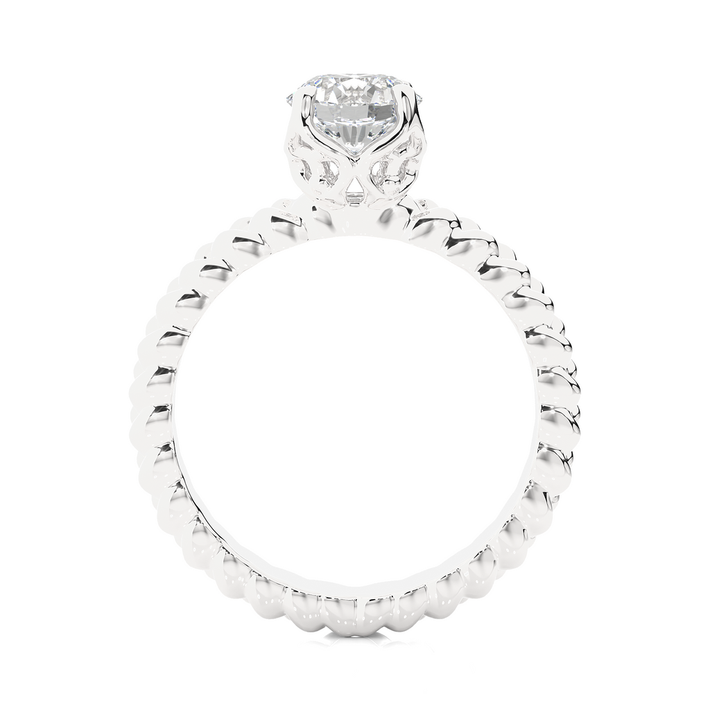 Round Diamond Ring – Solitaire Diamond with Beautiful Design Around the Gold Band