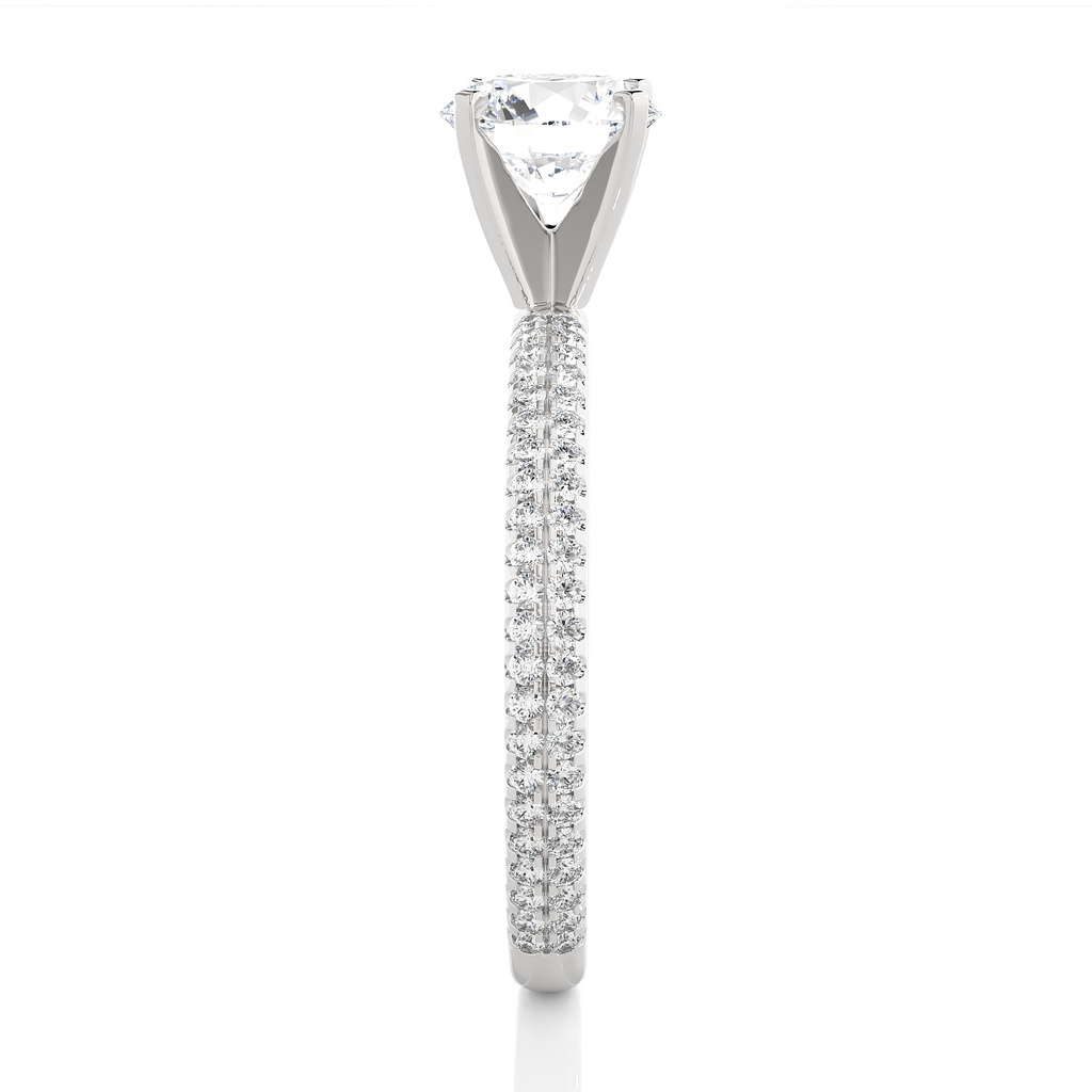 Dazzling Round Solitaire with glittering band