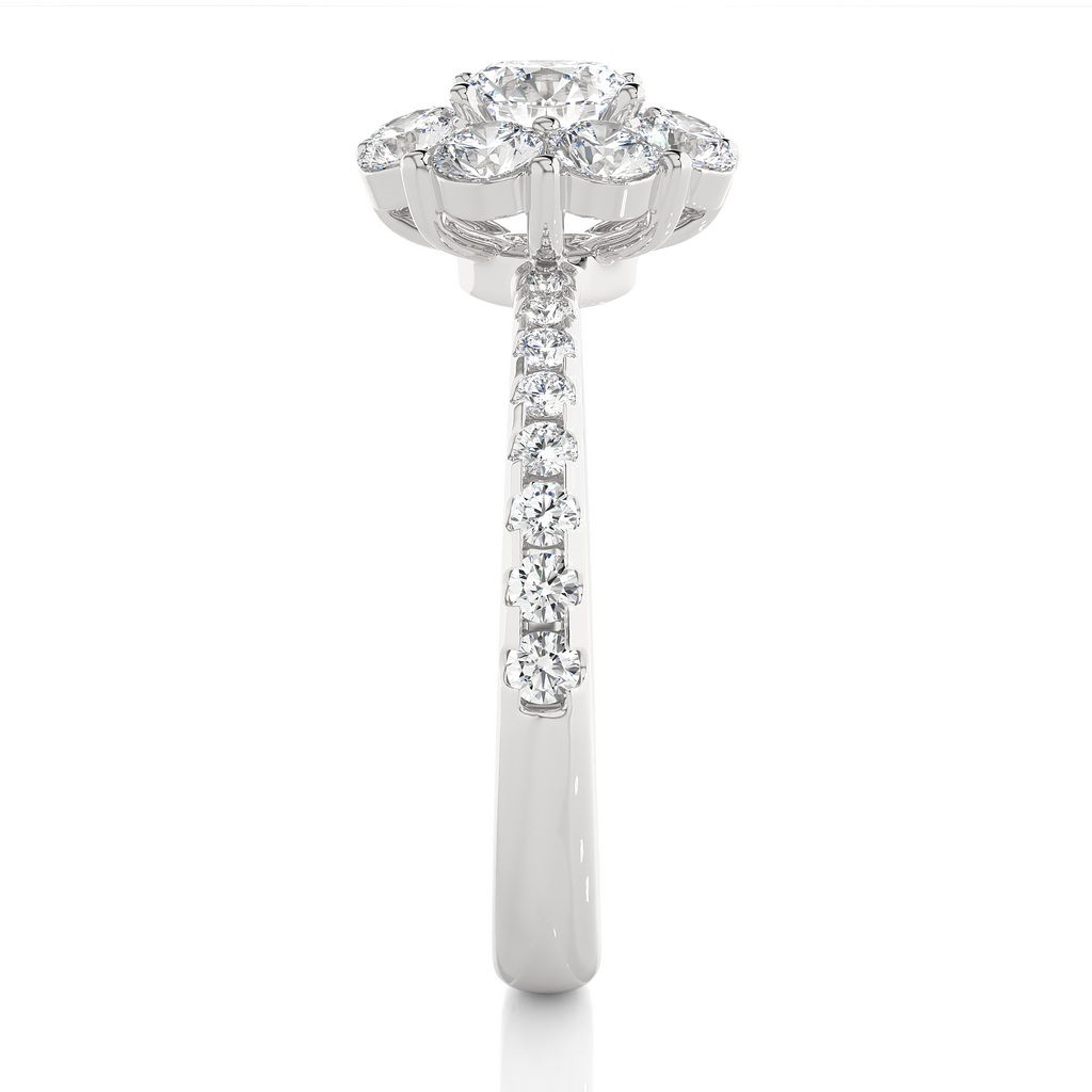 0.6+0.81+0.25 Ct Round Diamond Ring