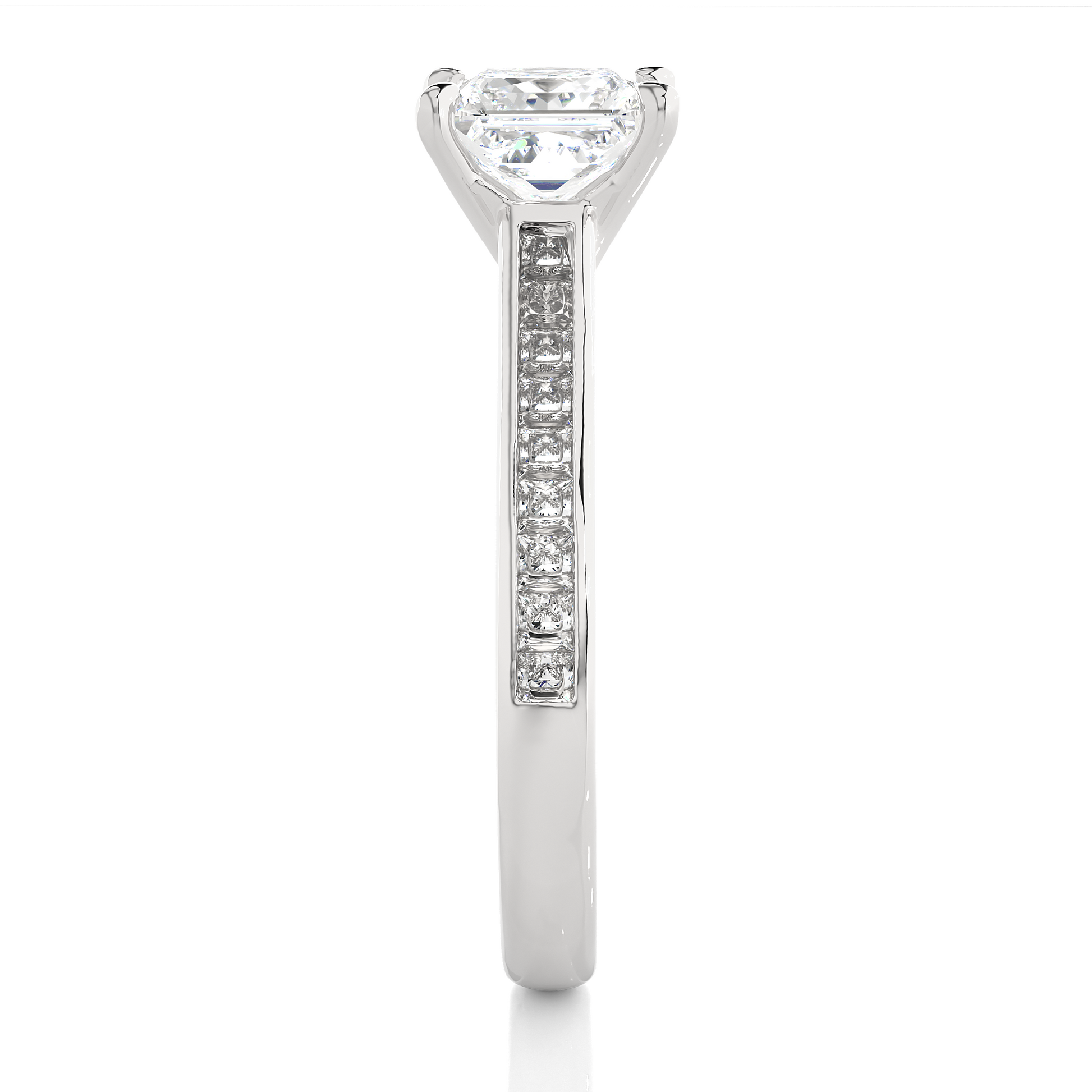 1.5+0.46 Ct Princess Diamond Ring