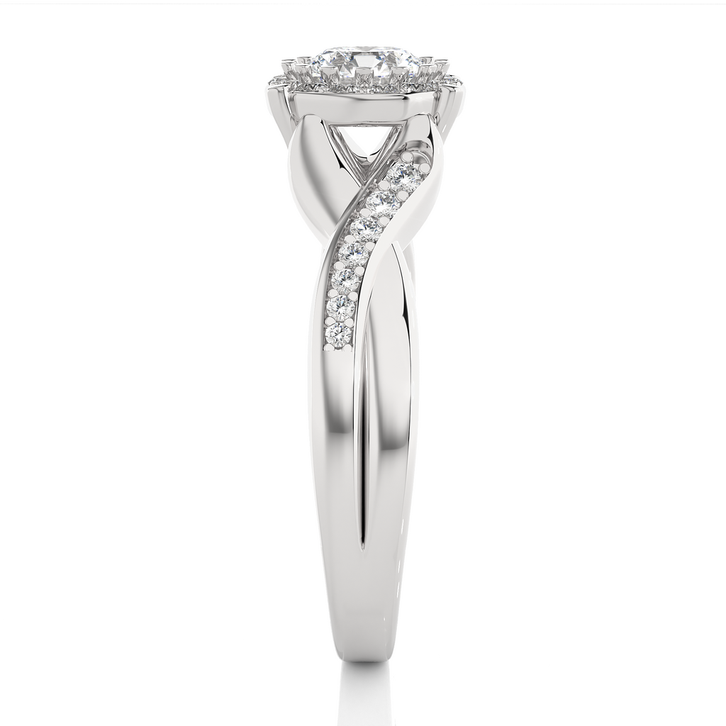 0.6+0.24 Ct Round Diamond Ring