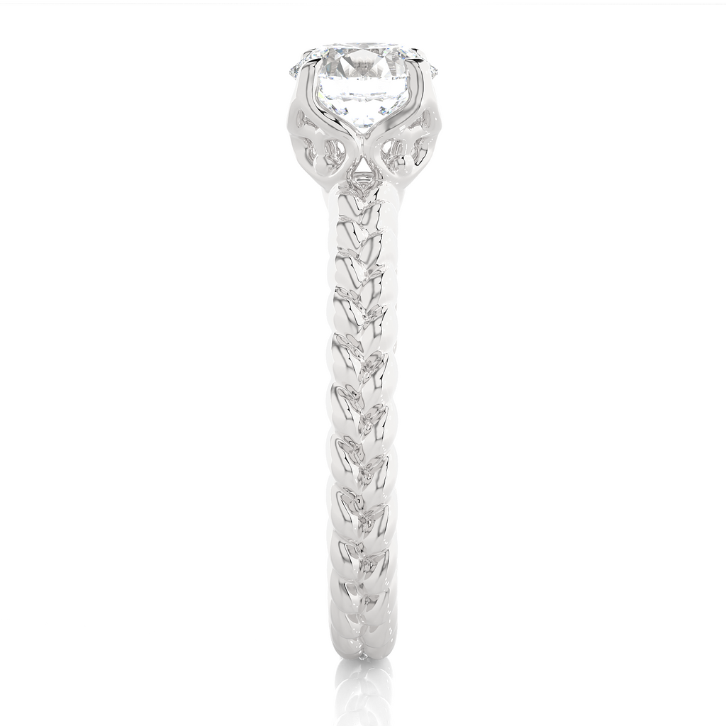 Round Diamond Ring – Solitaire Diamond with Beautiful Design Around the Gold Band