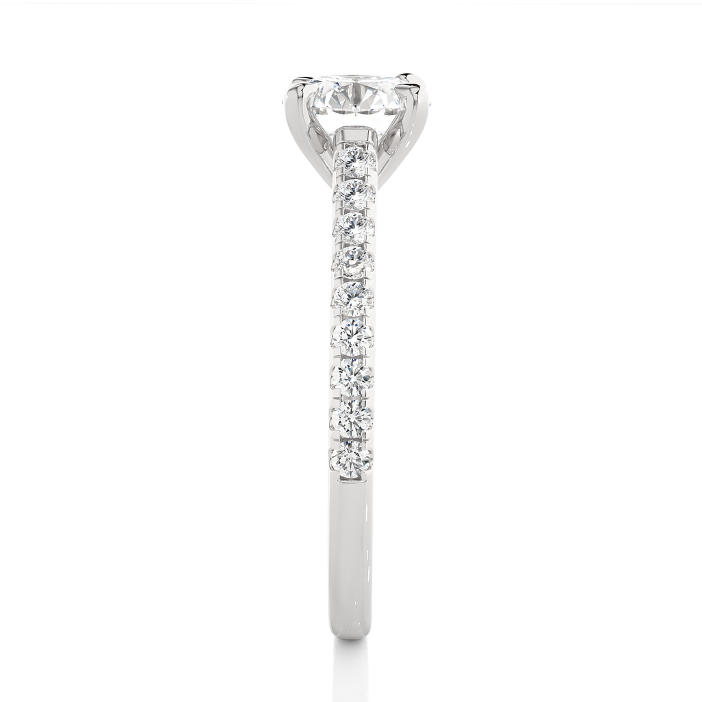 1.1+0.28 Ct Round Diamond Ring