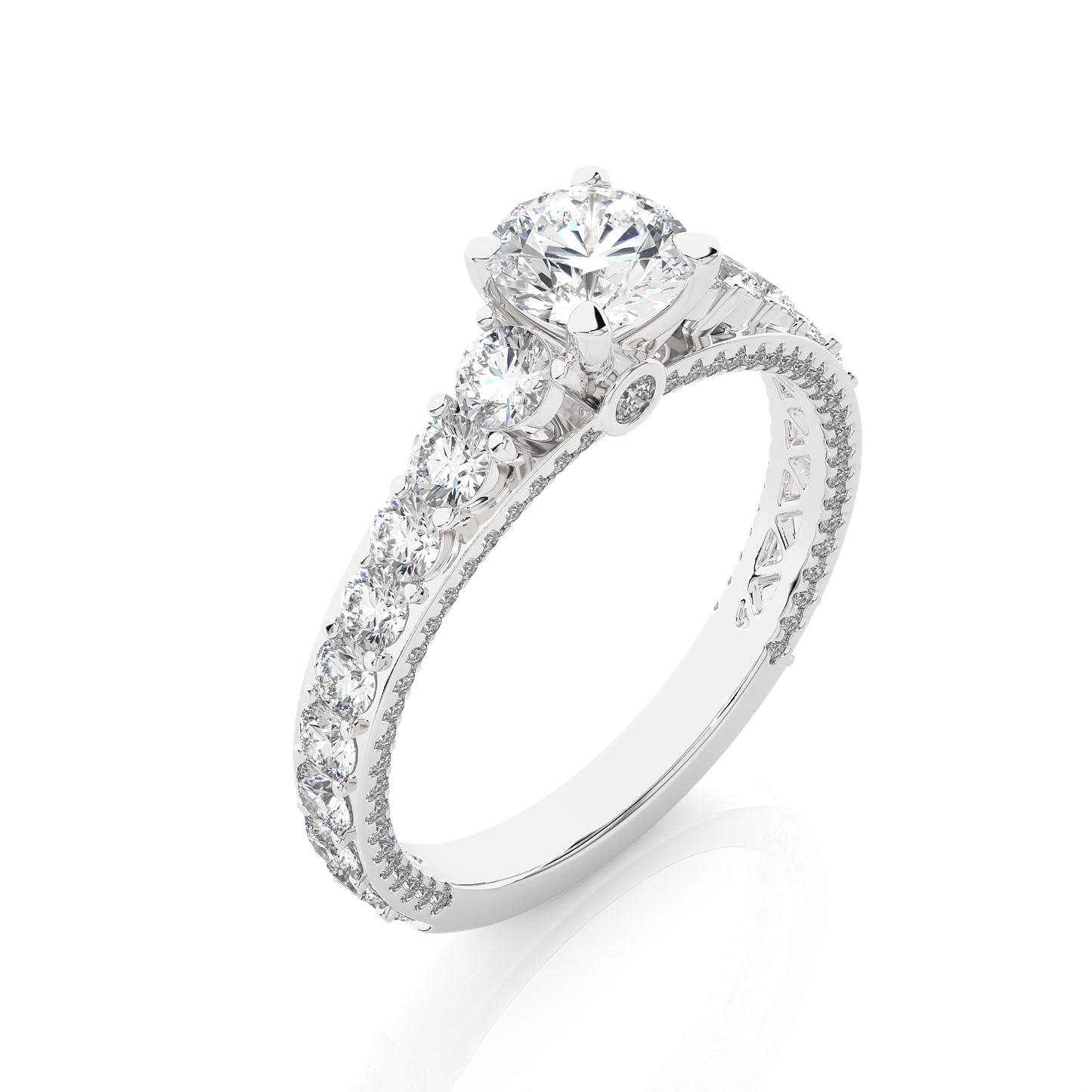 0.6+1.20 Ct Round Diamond Ring