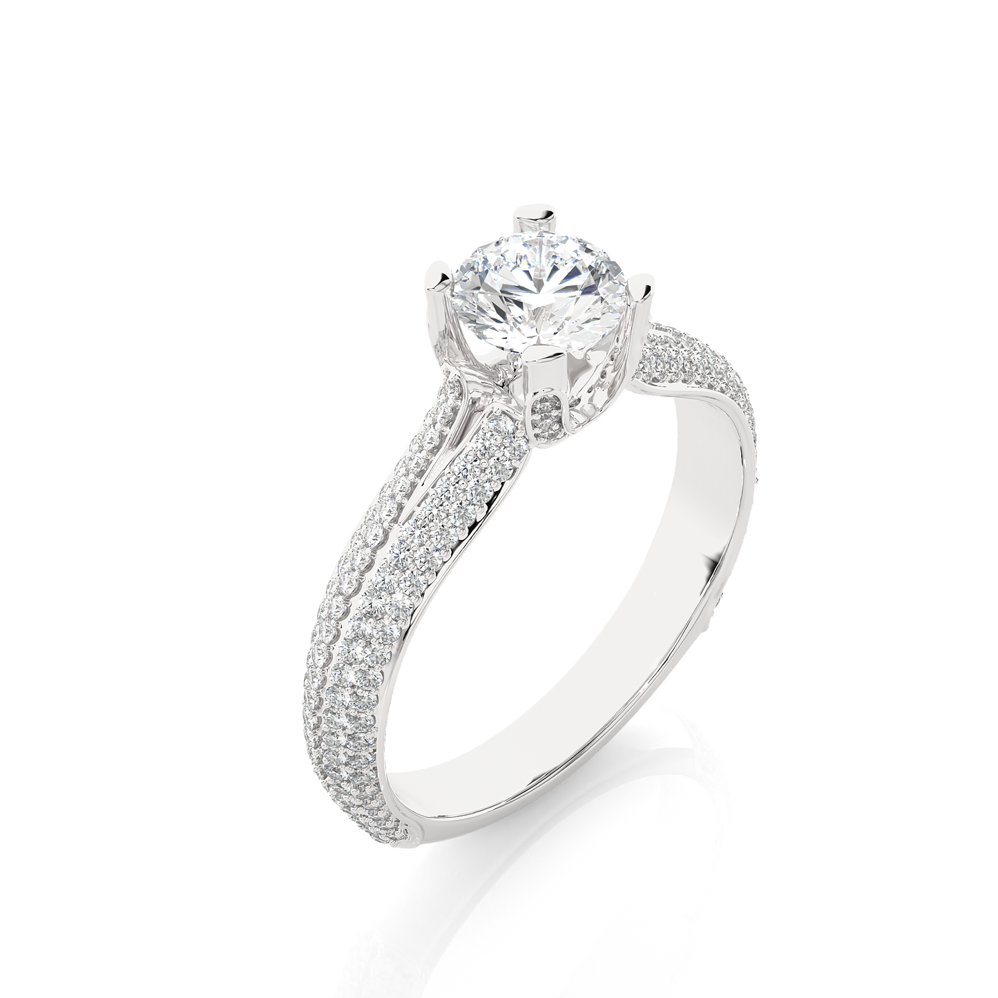 0.6+0.54 Ct Round Diamond Ring