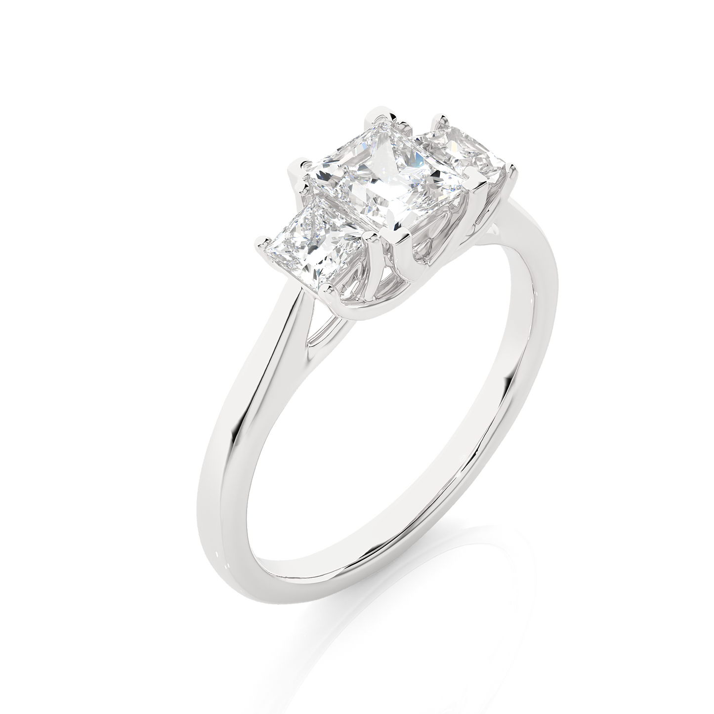 0.39 + 0.6 Ct  Princess Diamond Ring