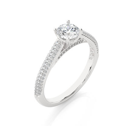 0.50+0.45 Ct Round Diamond Ring