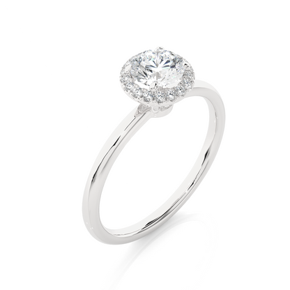 0.09+0.4 Ct Round Diamond Ring