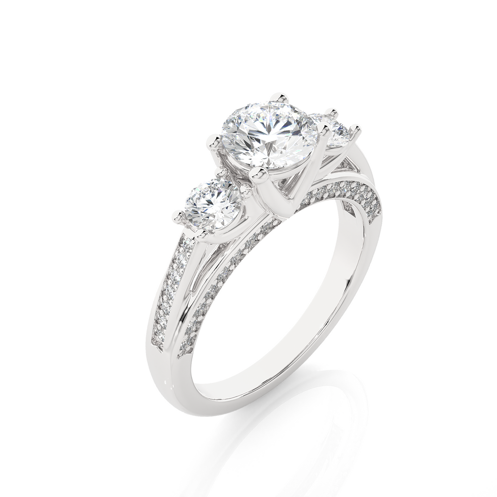 Steadfast Union Ring - Premium Trilogy Ring Made with Lab Grown Diamond and Gold