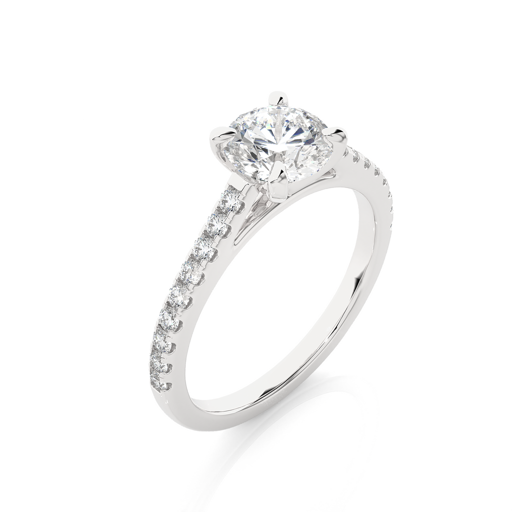 1.1+0.28 Ct Round Diamond Ring