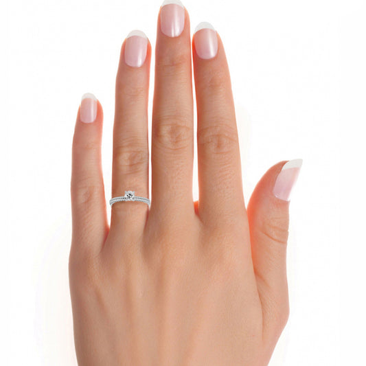 Dazzling Round Solitaire with glittering band